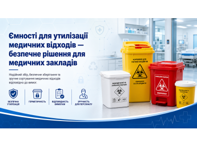 Ємності для утилізації медичних відходів бренду GLEWDOR — безпечне рішення для медичних закладів