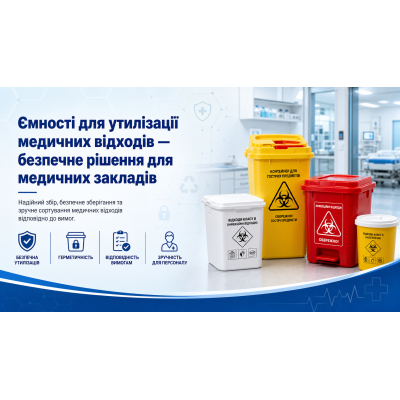 Ємності для утилізації медичних відходів бренду GLEWDOR — безпечне рішення для медичних закладів