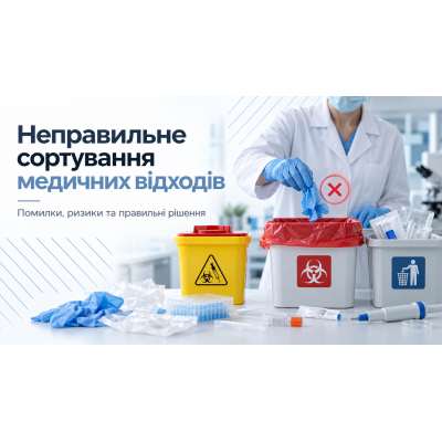 Неправильне сортування медичних відходів: 7 помилок, які створюють ризики та збільшують витрати медзакладів